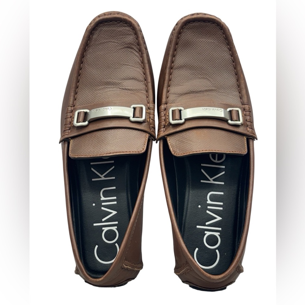 Calvin Klein Maddix Men’s Brown Leather Loafers 10